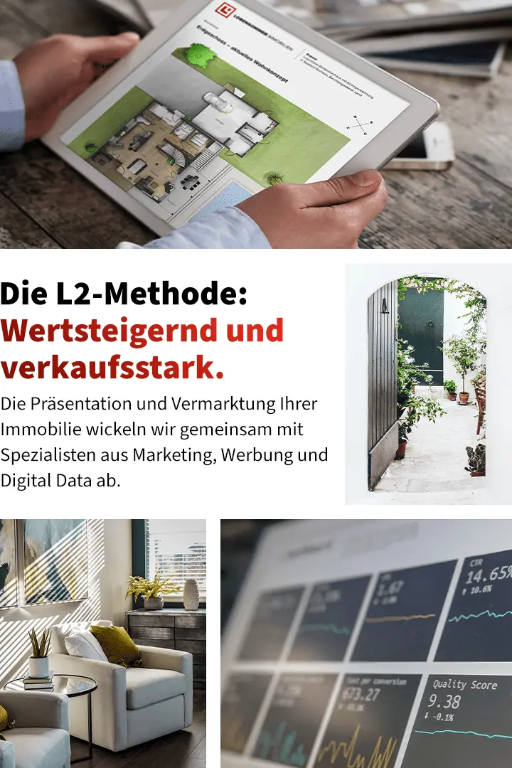L2-Methode: Immobilien-Präsentation und -Vermarktung durch eigene Werbeagentur. | @ Lobensommer Immobilien