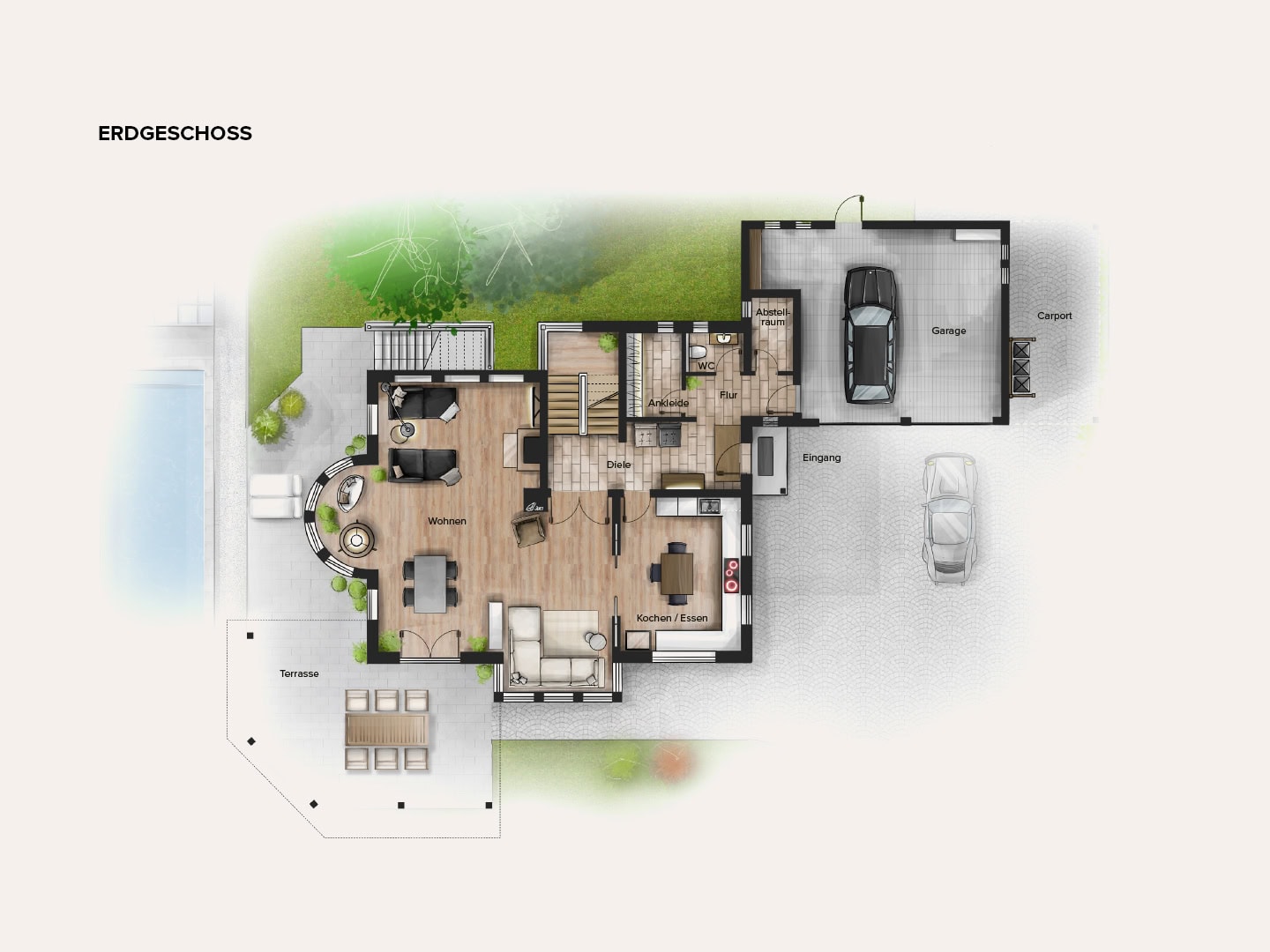 Landhausvilla Saaldorf-Surheim | Grundriss EG