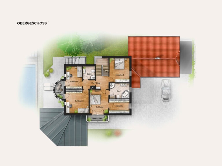 Landhausvilla Saaldorf-Surheim | Grundriss OG