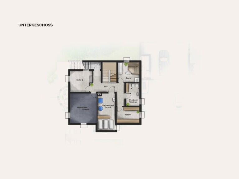 Landhausvilla Saaldorf-Surheim | Grundriss UG